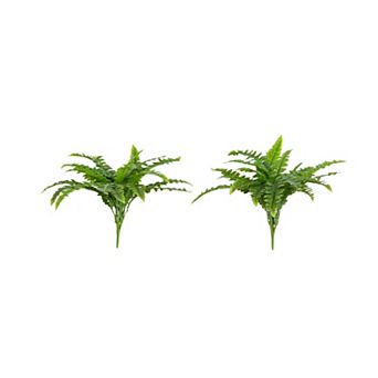 nearly natural 14 in UV Resistant Artificial Boston Fern Pick 2 pc Set