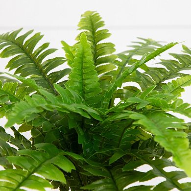 nearly natural 14-in. UV Resistant Artificial Boston Fern Pick 2-piece Set