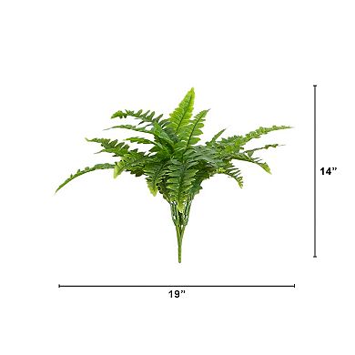 nearly natural 14-in. UV Resistant Artificial Boston Fern Pick 2-piece Set