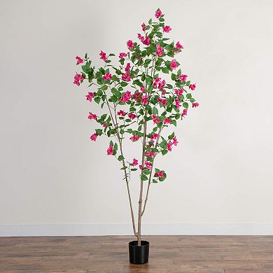 nearly natural 8-ft. Artificial Bougainvillea Tree Floor Decor