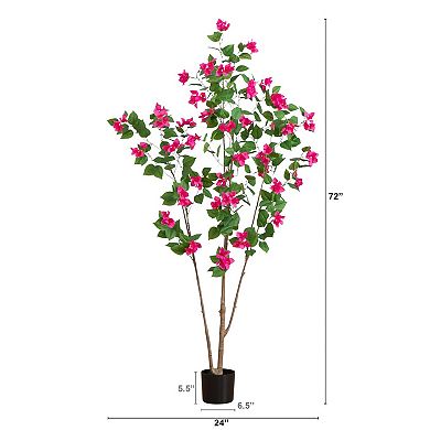 nearly natural 6-ft. Artificial Bougainvillea Tree Floor Decor