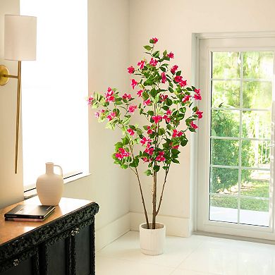 nearly natural 6-ft. Artificial Bougainvillea Tree Floor Decor