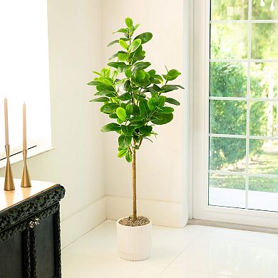 nearly natural 5-ft. Artificial Audrey Ficus Tree Floor Decor