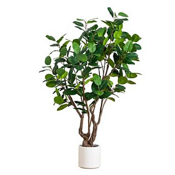 nearly natural 6-ft. Artificial Audrey Ficus Leaf Tree Floor Decor