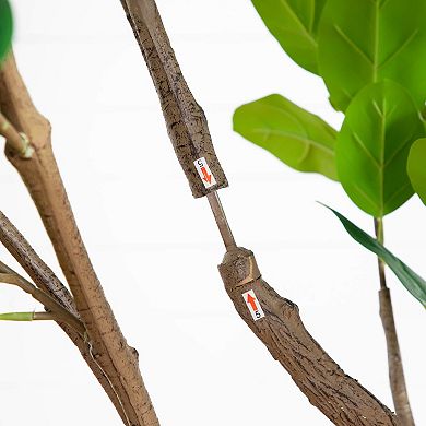 nearly natural 6-ft. Artificial Audrey Ficus Leaf Tree Floor Decor