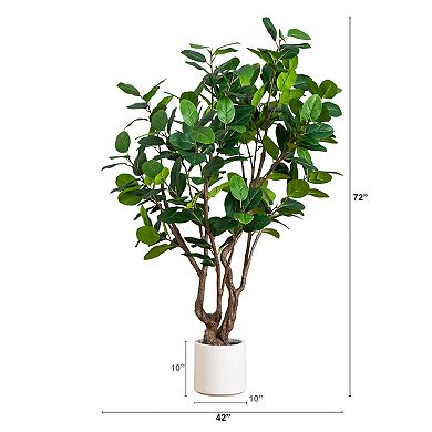 nearly natural 6-ft. Artificial Audrey Ficus Leaf Tree Floor Decor