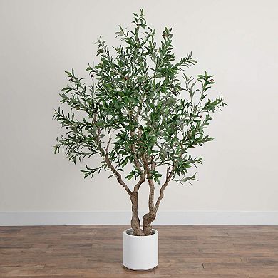 nearly natural 6-ft. Artificial Grand Olive Tree Floor Decor