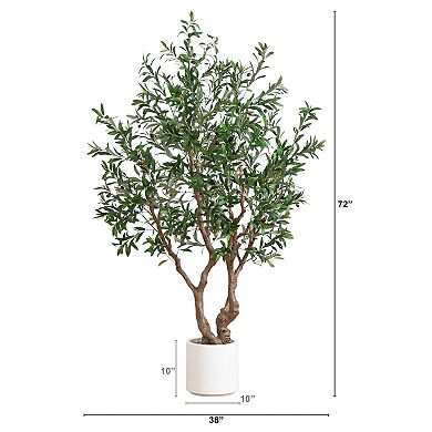 nearly natural 6-ft. Artificial Grand Olive Tree Floor Decor