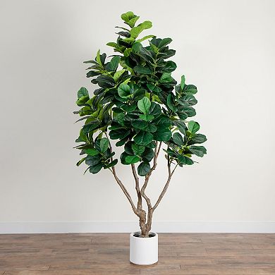 nearly natural 8-ft. Artificial Grand Fiddle Leaf Tree Floor Decor
