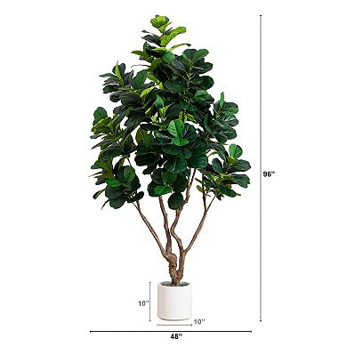 nearly natural 8-ft. Artificial Grand Fiddle Leaf Tree Floor Decor