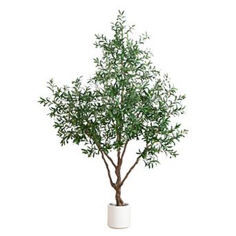 nearly natural 8-ft. Grand Artificial Olive Tree Floor Decor