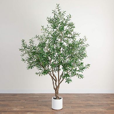nearly natural 8-ft. Grand Artificial Olive Tree Floor Decor