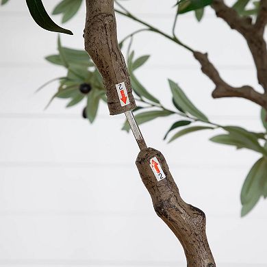 nearly natural 8-ft. Grand Artificial Olive Tree Floor Decor