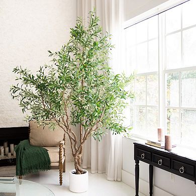 nearly natural 8-ft. Grand Artificial Olive Tree Floor Decor