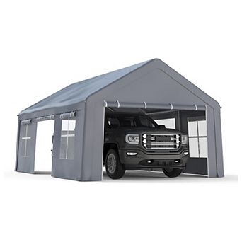 Carport 13'x20' Heavy Duty Canopy with 3 Doors & 5 Ventilated Windows