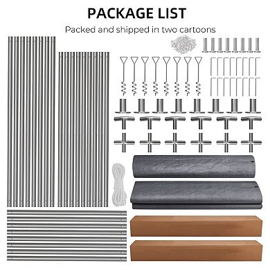 Carport 13'x20' Heavy Duty Canopy with 3 Doors & 5 Ventilated Windows