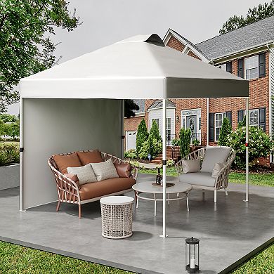 10x10FT Pop Up Canopy Tent with Roller Carry Bag, Fits 8-10 People