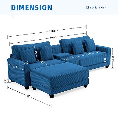 CLICKBIN Oversized Corduroy Ottoman