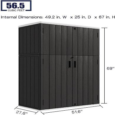 Outdoor Storage Cabinet Weather Resistant with Large Capacity