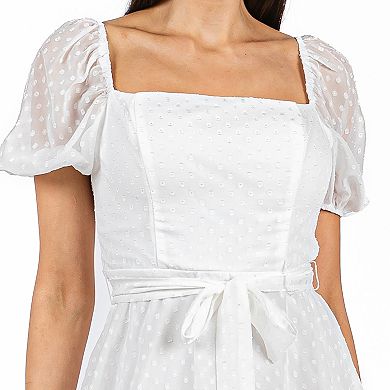 Juniors' B. Smart Short Sleeve Square Neck Dress