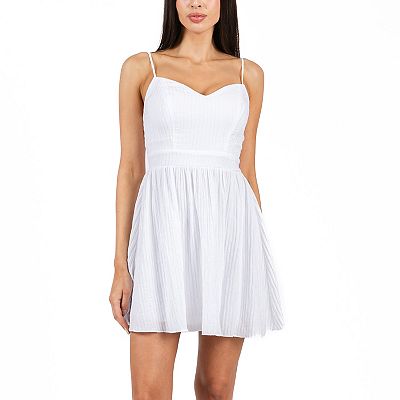 spaghetti strap white skater dress New White Skater Skirt Flowing Goddess Dress Size S, M or L
