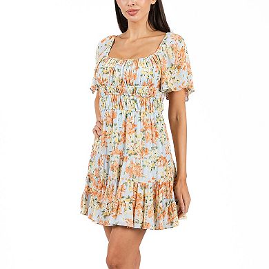 Juniors' B. Smart Emma Scoop Neck Shirred Waistband Dress