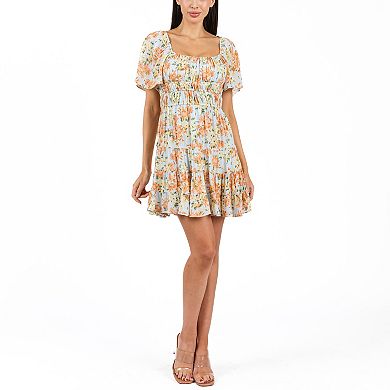 Juniors' B. Smart Emma Scoop Neck Shirred Waistband Dress