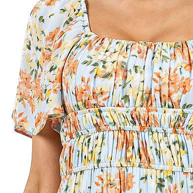 Juniors' B. Smart Emma Scoop Neck Shirred Waistband Dress