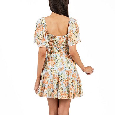 Juniors' B. Smart Emma Scoop Neck Shirred Waistband Dress