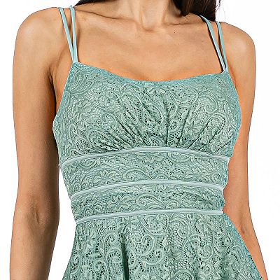 knee length dresses for ladies Lace-Up Back Long Sequin-Lace Prom Dress– PromGirl