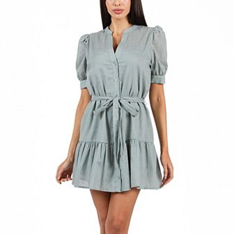Juniors' B. Smart Short Sleeve Collar Dress