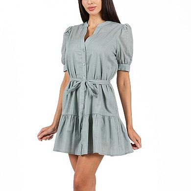 Juniors' B. Smart Short Sleeve Collar Dress