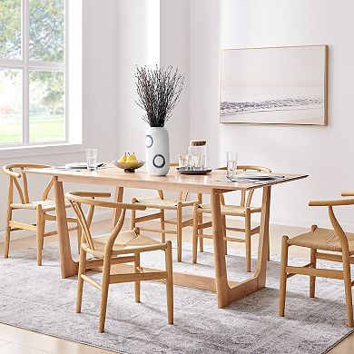 Elara Cylindrical Contemporary Matte White and Navy Oval Opening Tabletop Vase