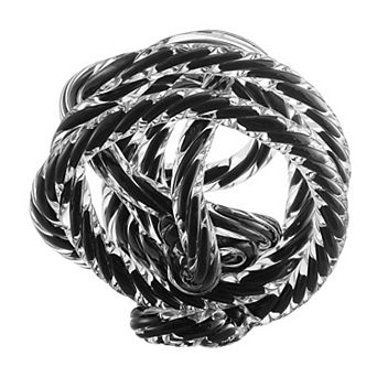 Nox Modern Glass Knot Loop Abstract Tabletop Sculpture