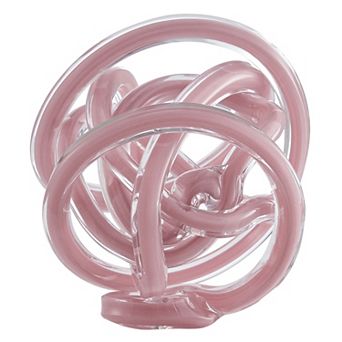 Nox Modern Glass Knot Loop Abstract Tabletop Sculpture