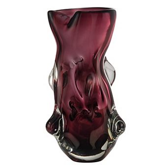 Sylvan Nodular Avant-Garde Sculpted Glass Grape Burgundy Purple Tabletop Vase