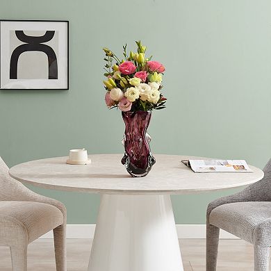 Sylvan Nodular Avant-Garde Sculpted Glass Grape Burgundy Purple Tabletop Vase