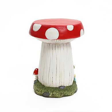 LuxenHome Gnome Mushroom MgO Indoor and Outdoor Sculpture Side Table