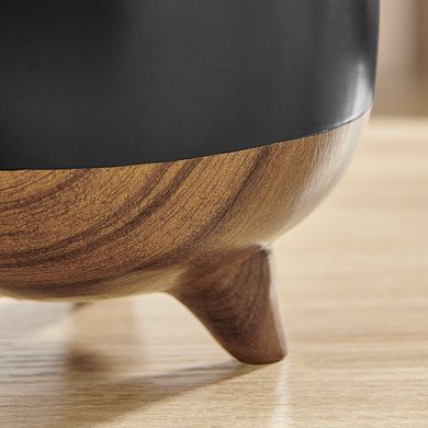 Milo Modern Mortar Two Tone Flower Pot Planter Cachepot Set of 2 Sizes - Black and Walnut