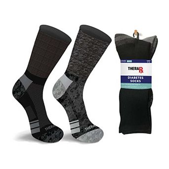 Diabetic Crew Socks with Extra Wide Non-Binding Top - 2-Pair Set