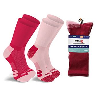 Diabetic Crew Socks with Extra Wide Non-Binding Top - 2-Pair Set