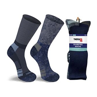 Diabetic Crew Socks with Extra Wide Non-Binding Top - 2-Pair Set