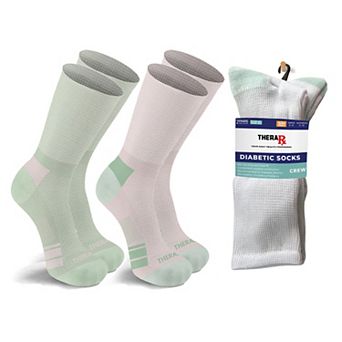 Diabetic Crew Socks with Extra Wide Non-Binding Top - 2-Pair Set