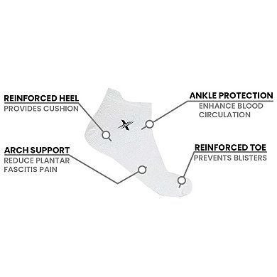 Cushioned Ankle Compression Sock - 6 Pair