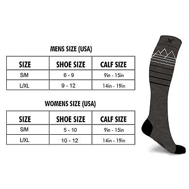 Merino Wool Compression Boot Socks - Winter, Hiking, Skiing - Light Colors - 3 Pack