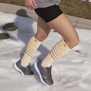 Merino Wool Compression Boot Socks - Winter, Hiking, Skiing - Light Colors - 3 Pack