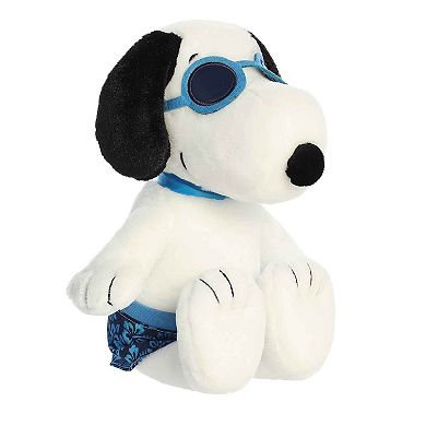 Aurora Medium White Peanuts 12" Surfer Snoopy Adorable Stuffed Animal