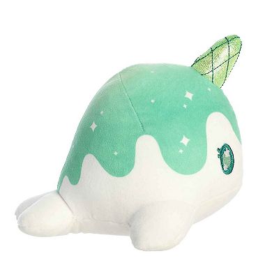 Aurora Small Emerald Tasty Peach 7" Crystal Nomwhal Enchanting Stuffed Animal