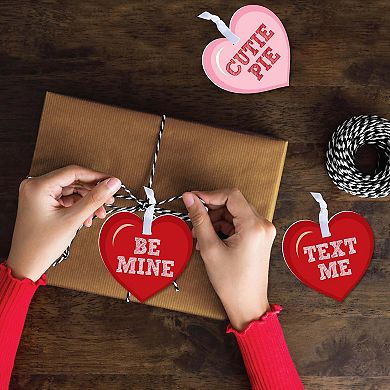 Big Dot of Happiness Conversation Hearts - Valentine's Day Decorations - Tree Ornaments - Set of 12