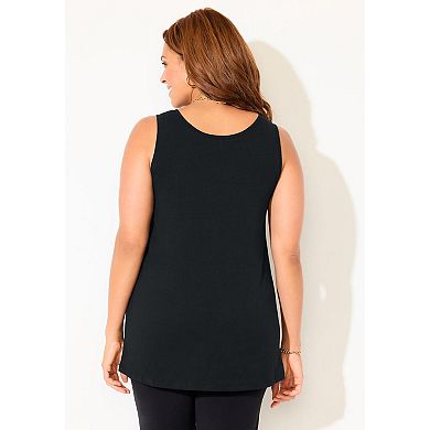 Catherines Plus Size Suprema Knit Lace Cami – Women’s Size 1x, Buchanan
